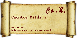 Csontos Milán névjegykártya