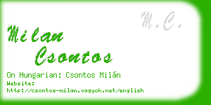 milan csontos business card